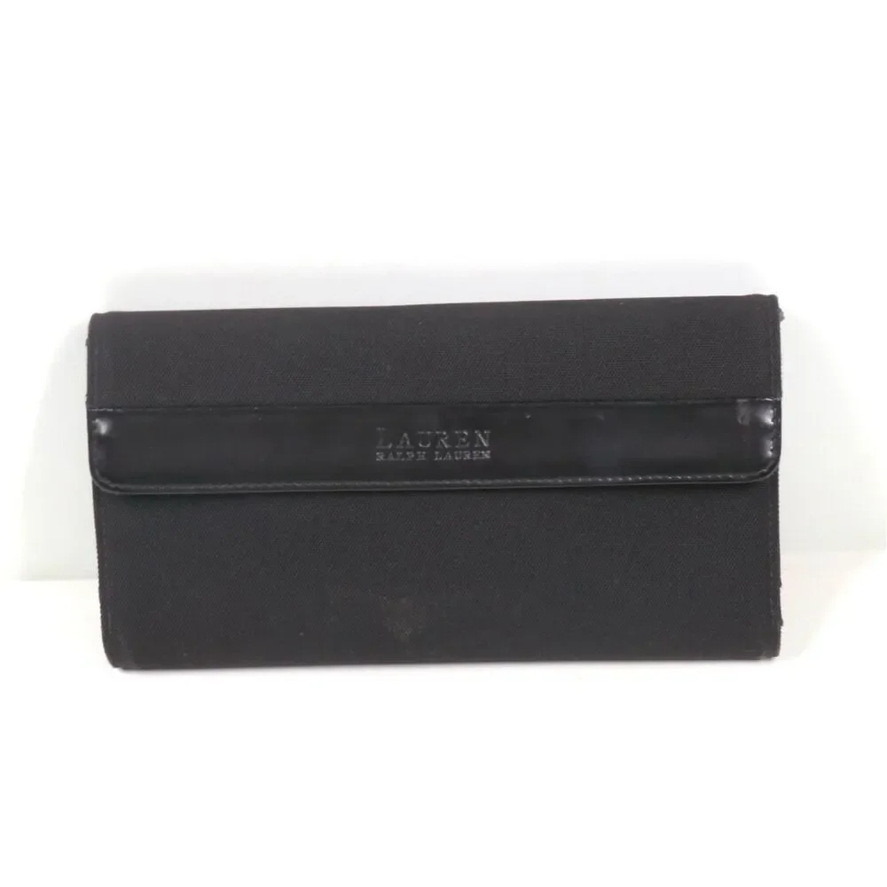 Vintage Lauren Ralph Lauren Long Wallet Black HTF